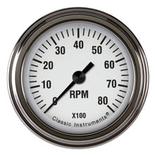 Cargar imagen en el visor de la galería, Classic Instruments White Hot Tachometer 2-1/8 Full Sweep