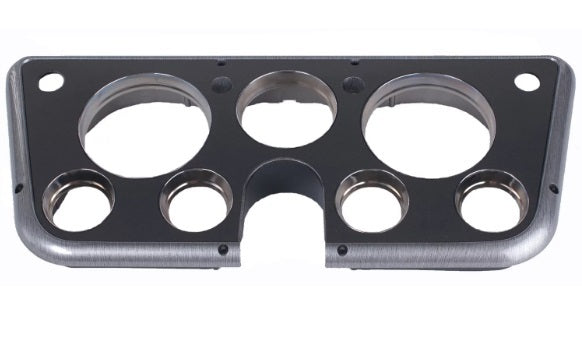 Clayton Machine Works Gauge Bezel 67-72 GM P/U Brushed With Gray