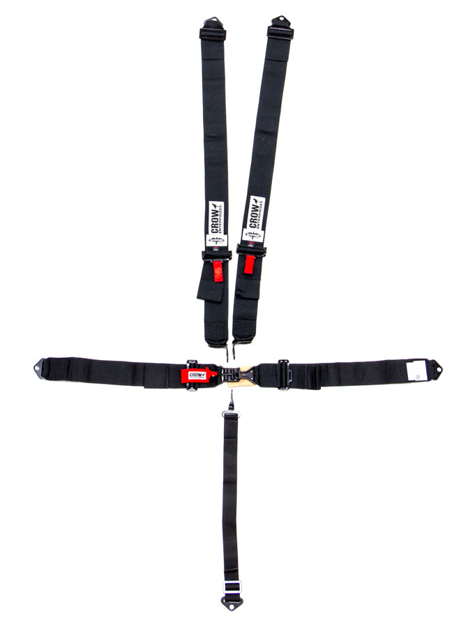 crow safety 5-Pt Harness Small Latch Blk Bolt In BLK Hardware