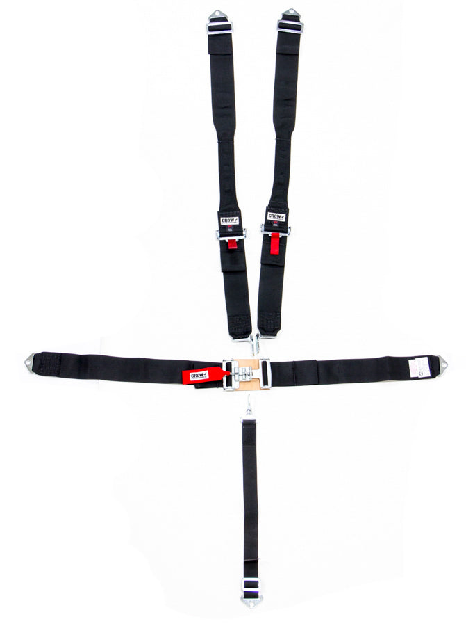 crow safety 5-Pt Harness Big Latch Blk Hans Bolt In Pull Do