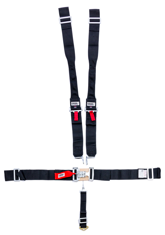 crow safety 5-Pt Harness Big Latch Blk Hans Wrap Around Pul
