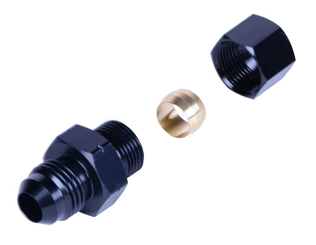 Derale 3/8” Transmission Cooler Line to -6AN Male Black anodized Fitting