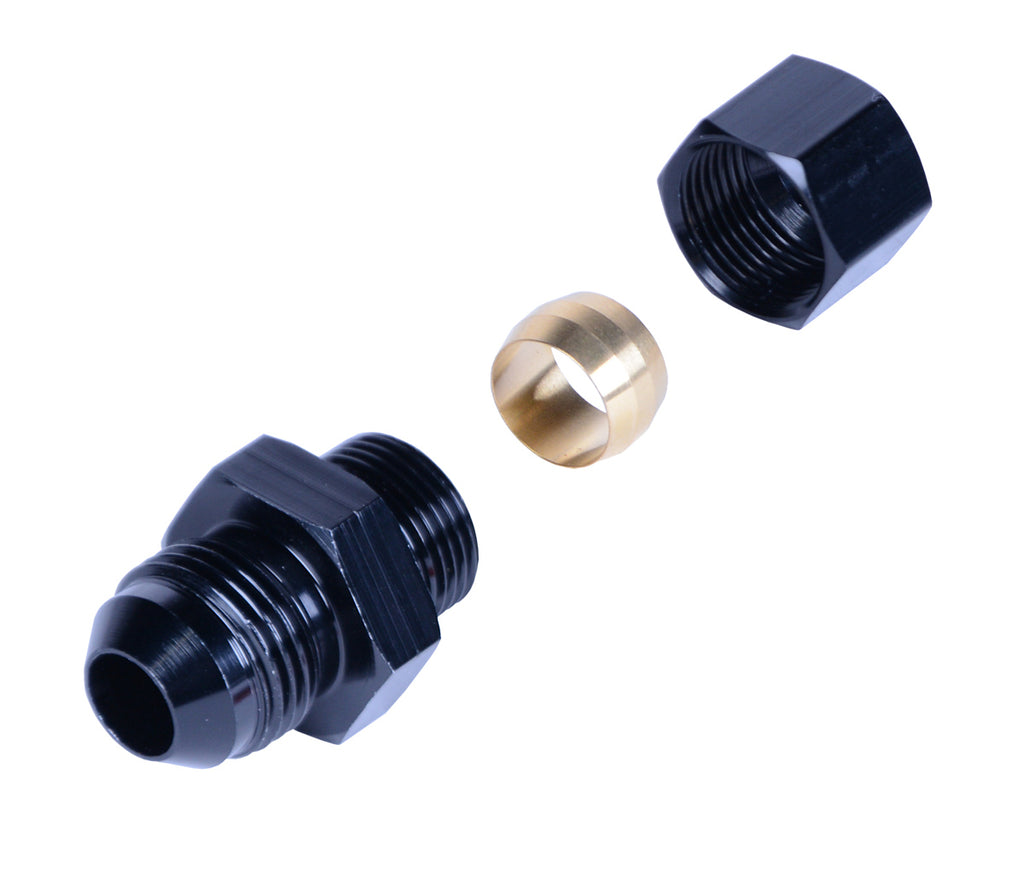 Derale 1/2” Transmission Cooler Line to -8AN Male Black anodized Fitting