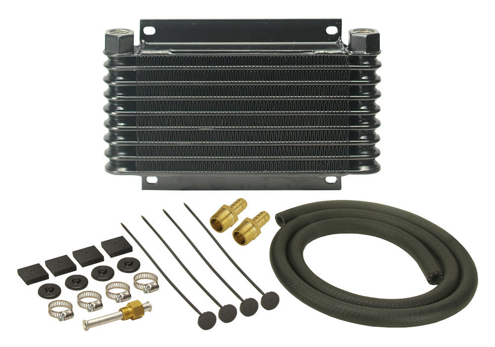 Derale 9 Row Series 9000 Plate & Fin Transmission Cooler Kit, 1/2" NPT