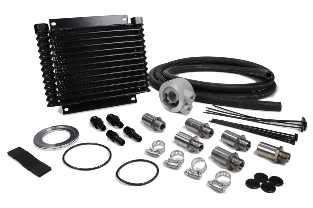 Derale 13 Row Plate & Fin Engine Oil Cooler Kit with Sandwich Adapter