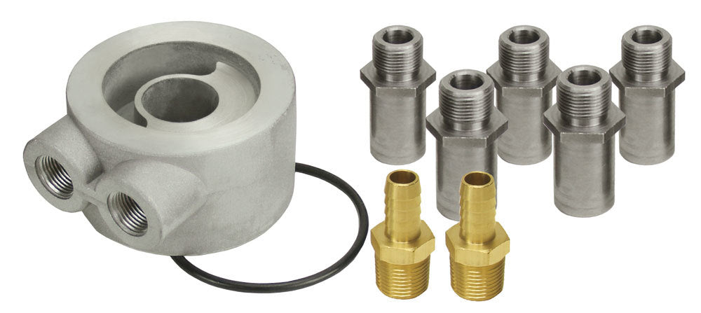 Derale Non-Thermostatic Universal Sandwich Adapter Kit with 1/2" NPT Ports