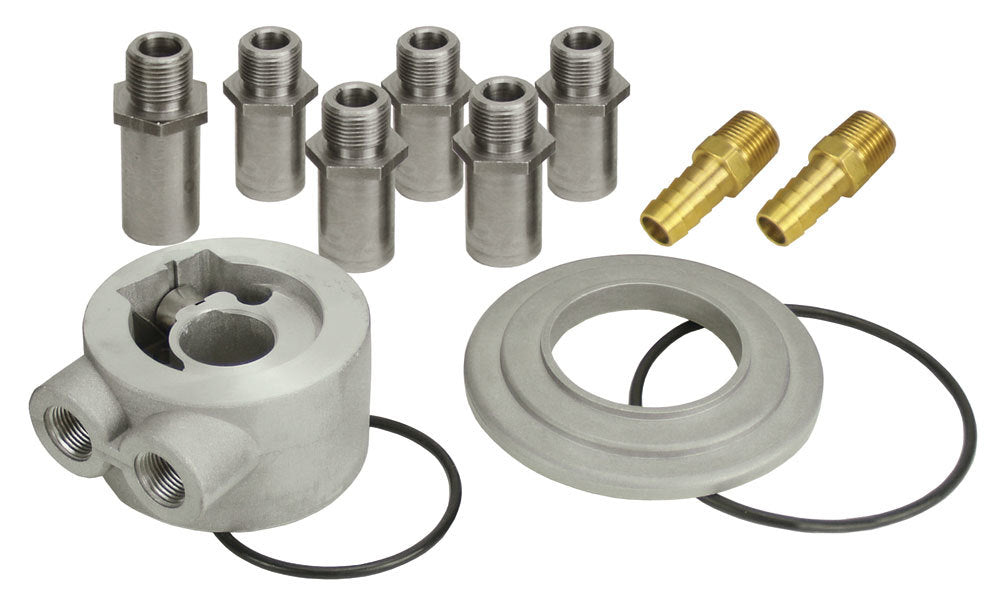 Derale Universal Thermostatic Sandwich Adapter Kit with 3/8" NPT Ports