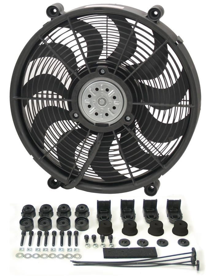 Derale 17" High Output Single RAD Pusher/Puller Fan with Premium Mount Kit