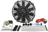 Derale 9in Fan Straight Blade Fan &Thermostat 475 CFM