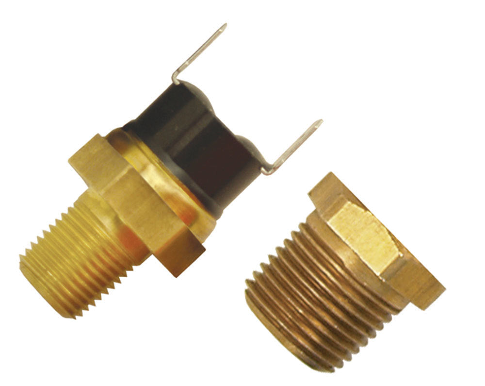 Derale 180°F Fan Switch Thermostat Kit, 1/8" & 3/8" NPT