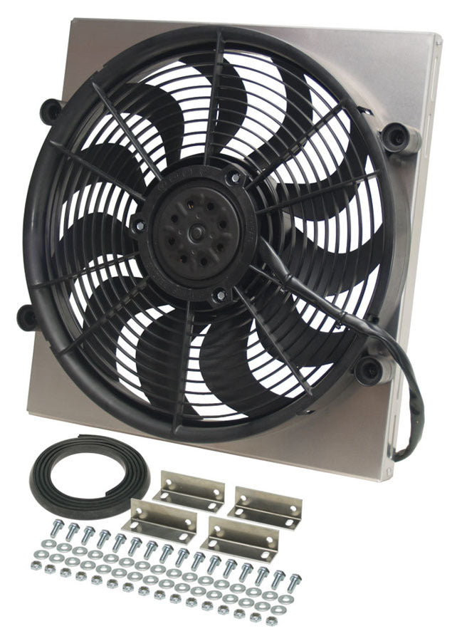 Derale Powerpack - High Output Single 17" Electric RAD Fan/Aluminum Shroud Kit