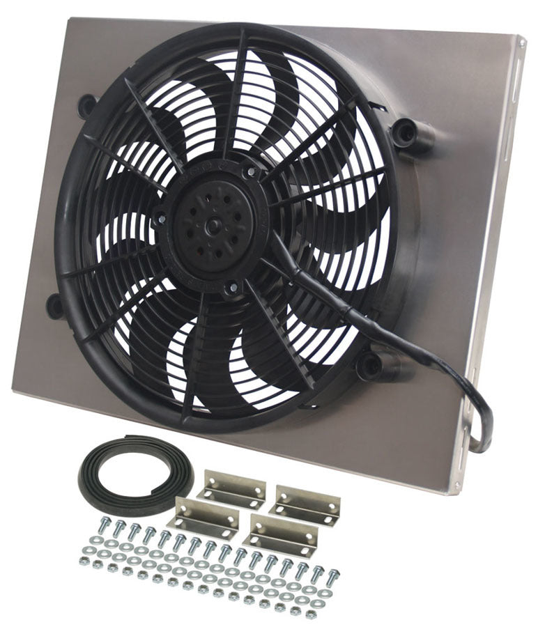 Derale Powerpack - High Output Single 17" Electric RAD Fan/Aluminum Shroud Kit