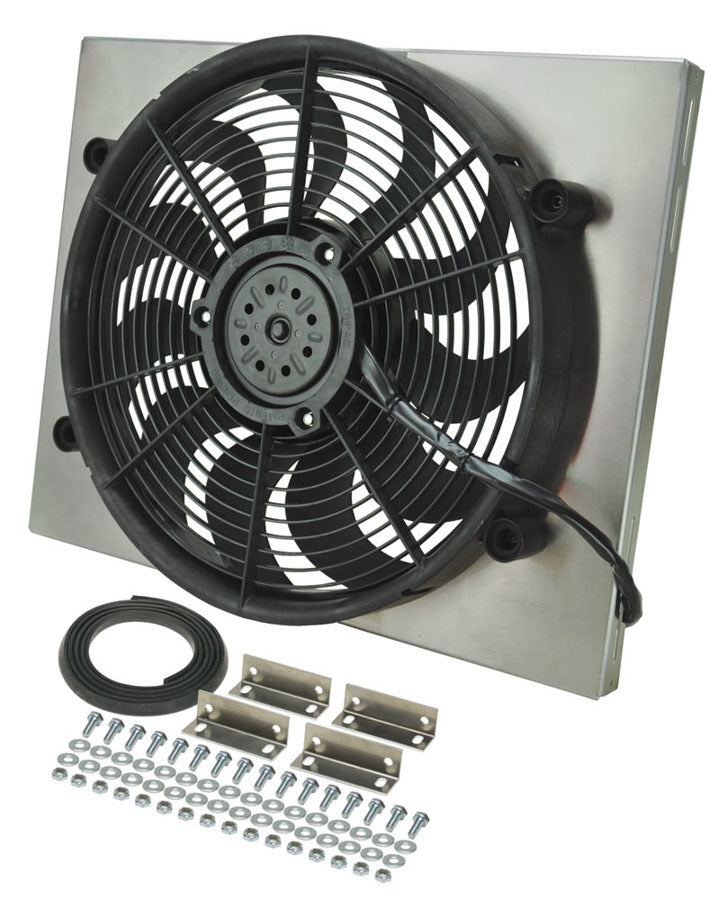 Derale Powerpack - High Output Single 17" Electric RAD Fan/Aluminum Shroud Kit