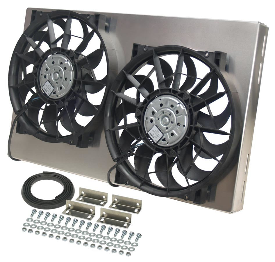 Derale Dual RAD Fan w/Alum Shroud Assembly