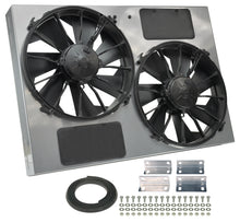 Cargar imagen en el visor de la galería, Derale Powerpack - High Output Dual 12&quot; Electric RAD Fan/Powder coated Steel Shroud Kit