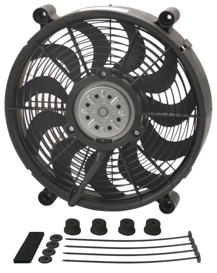 Ventilador de empuje/extracción RAD simple de alto rendimiento Derale de 14" con kit de montaje estándar