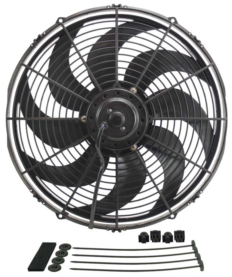 Derale 16in Dyno-Cool Curved Bl ade Electric Fan