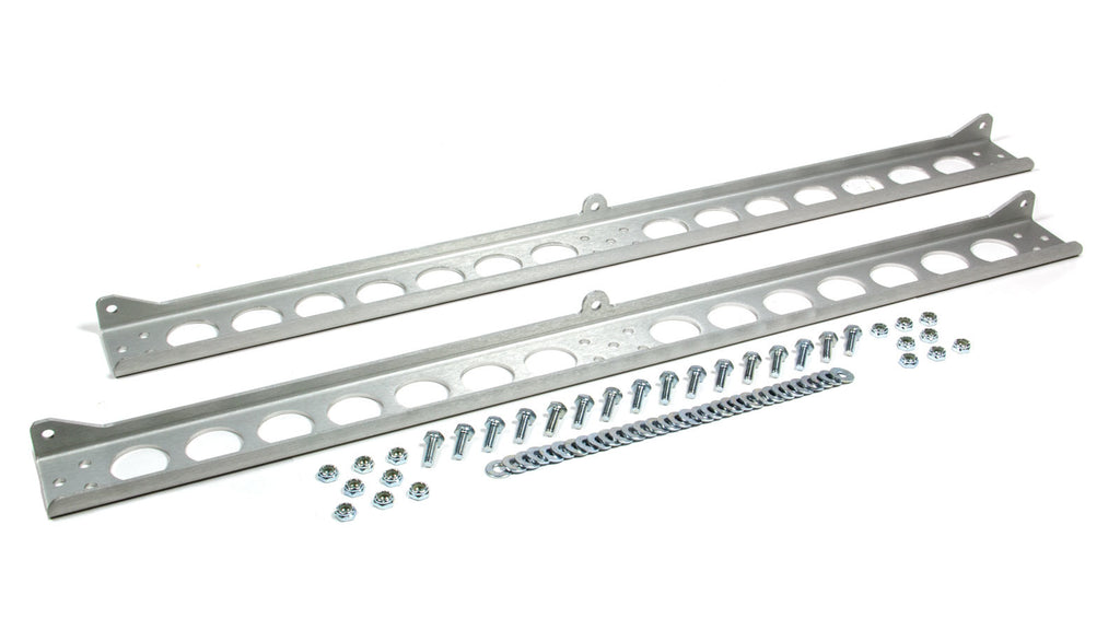 Derale Dual Stacked Plate Brushed Aluminum Brackets With Mounting Hardware