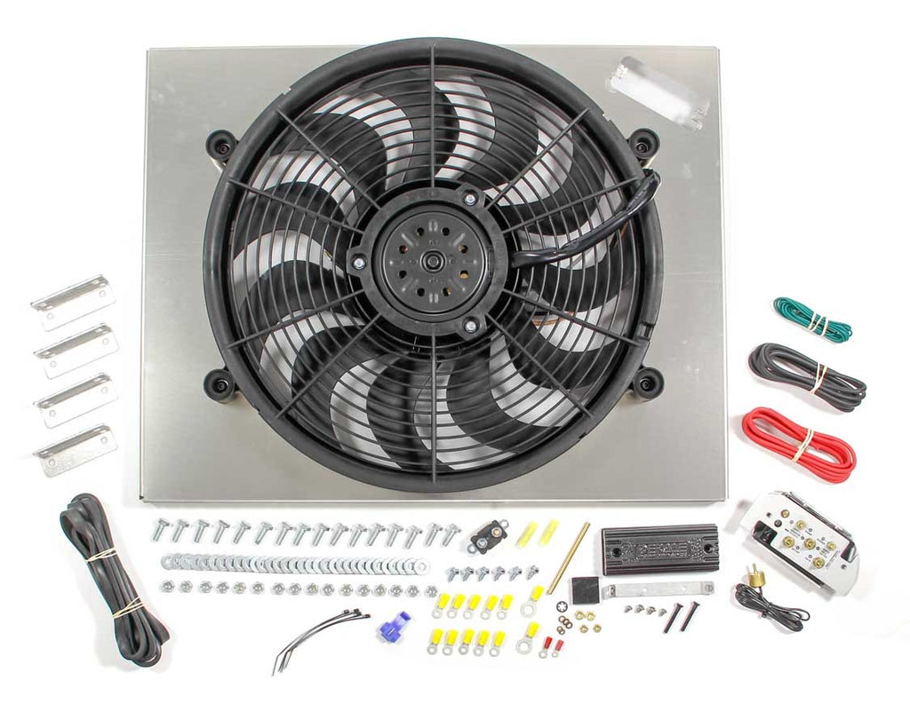 Derale Powerpack - High Output Single 17" RAD Fan/Alum Shroud Kit w/ PWM Controller