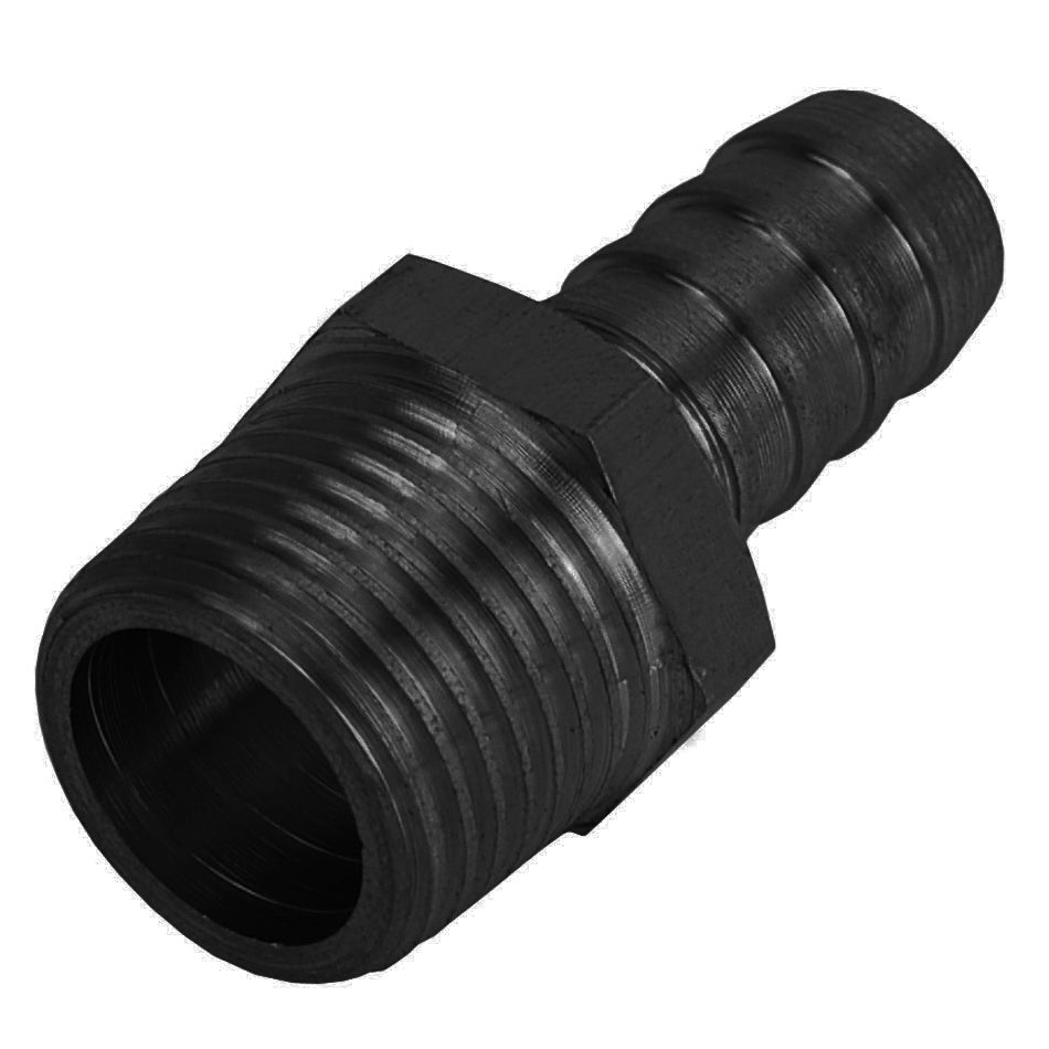 Derale Straight Hose Barb Fitting, 1/2" NPT Male x 1/2" Barb, Each