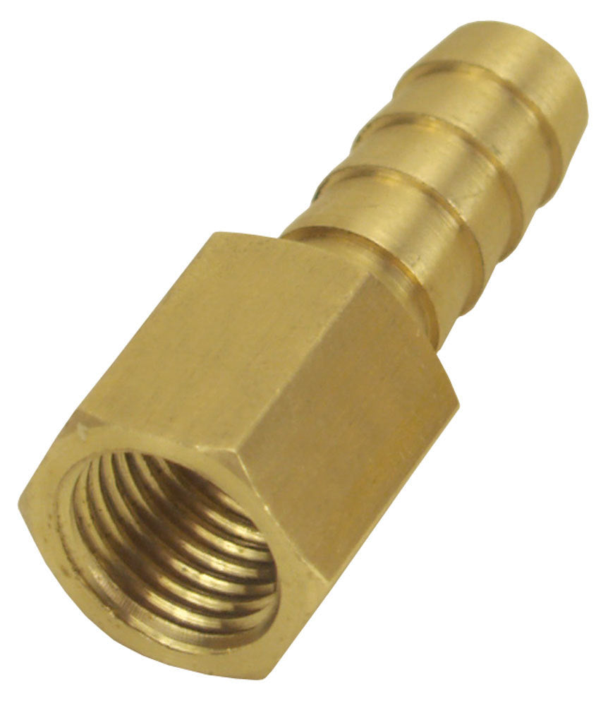 Derale Straight Hose Barb Fitting, 1/4" NPT Female x 3/8" Barb, Each