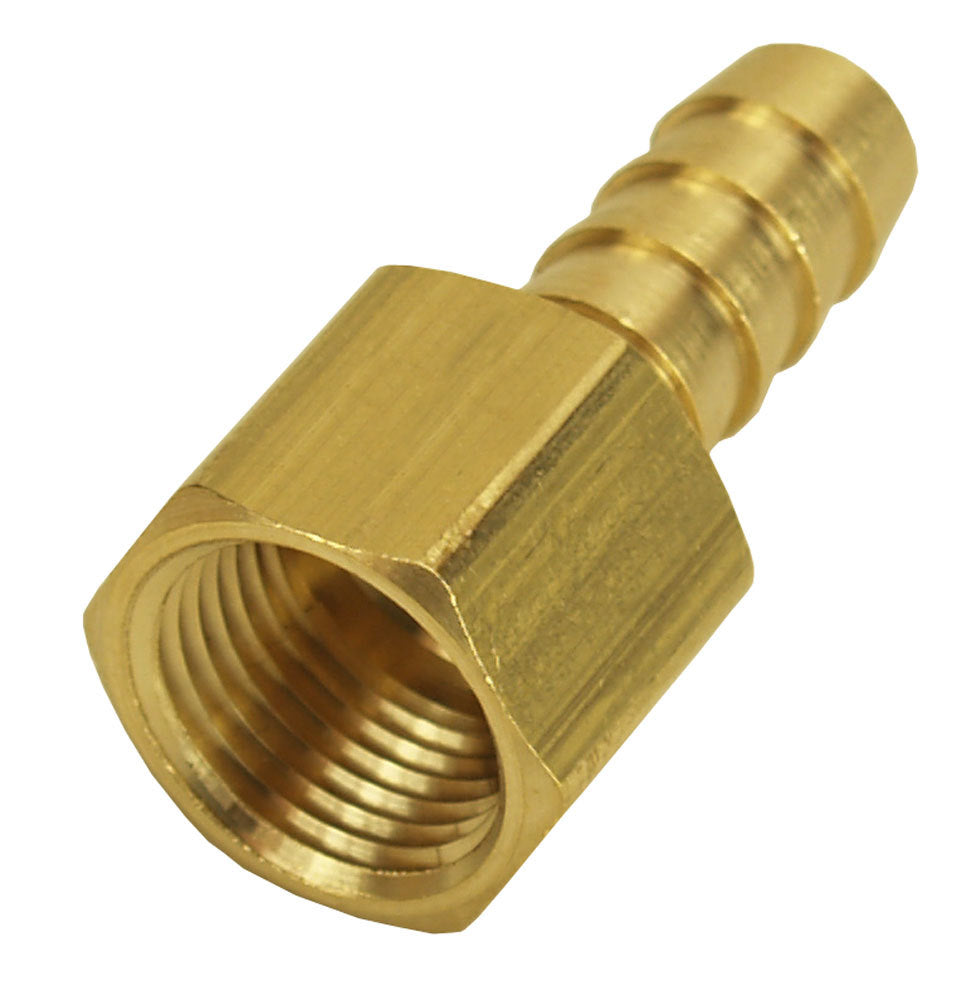 Derale Straight Hose Barb Fitting, 3/8" NPT Female x 3/8" Barb, Each