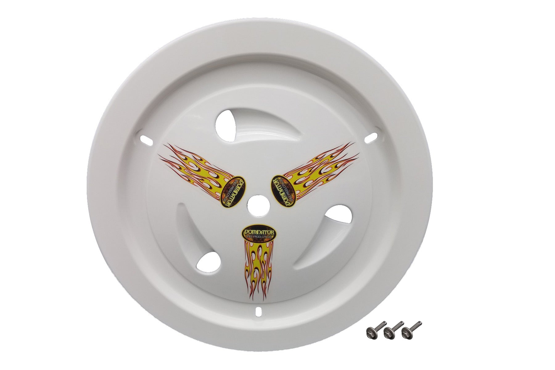 Dominator Race Body Bolt-On Wheel Cover (15") White