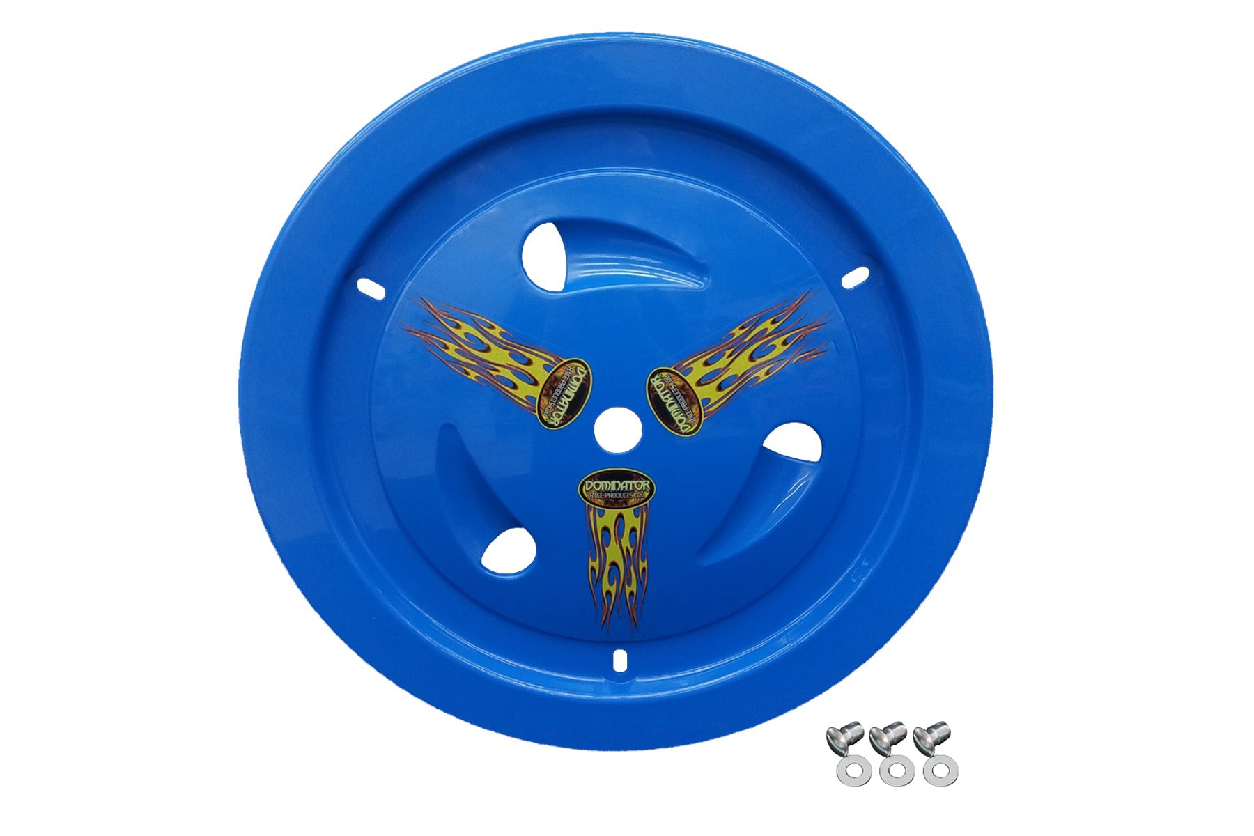 Dominator Race Body 15in Blue Plastic Dzus-On Mud Cover — Fits 15-inch Wheels