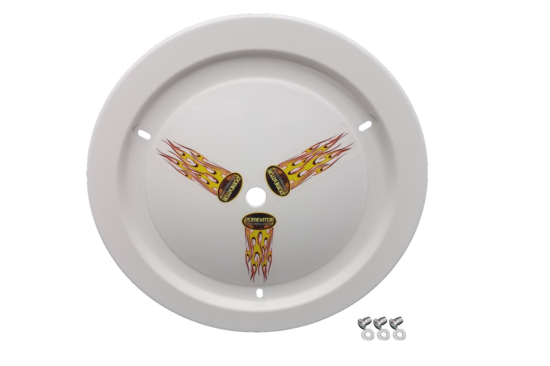 Dominator Race Body Wheel Cover Dzus-On White