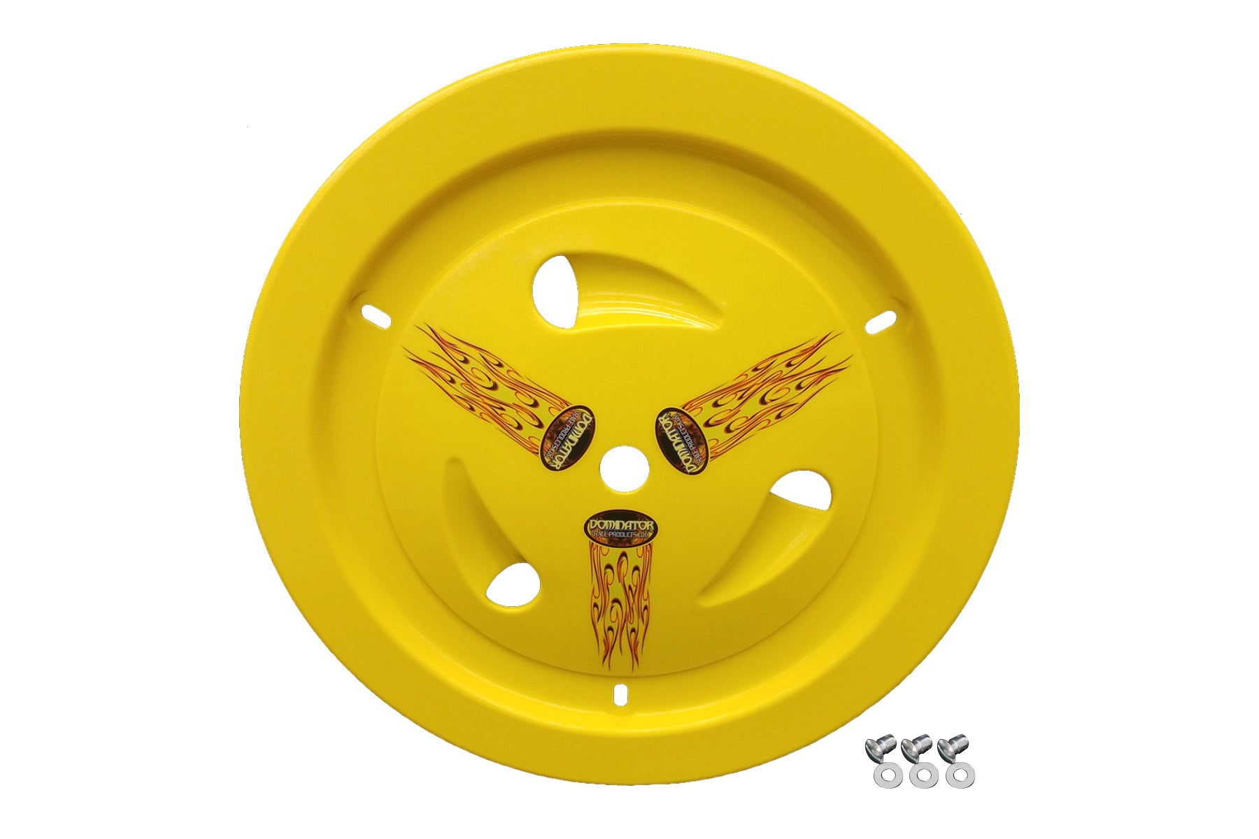 Dominator Race Body Wheel Cover Dzus-On Yellow
