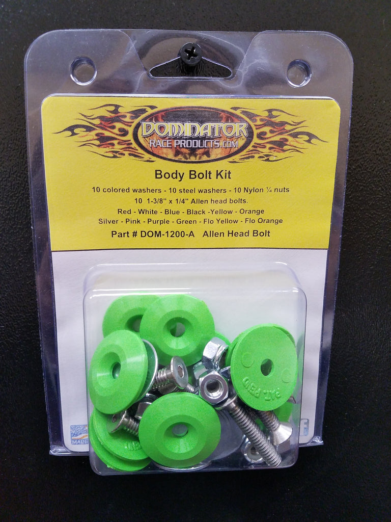 Dominator Race Body Body Bolt Kit Xtreme Green Allen Head