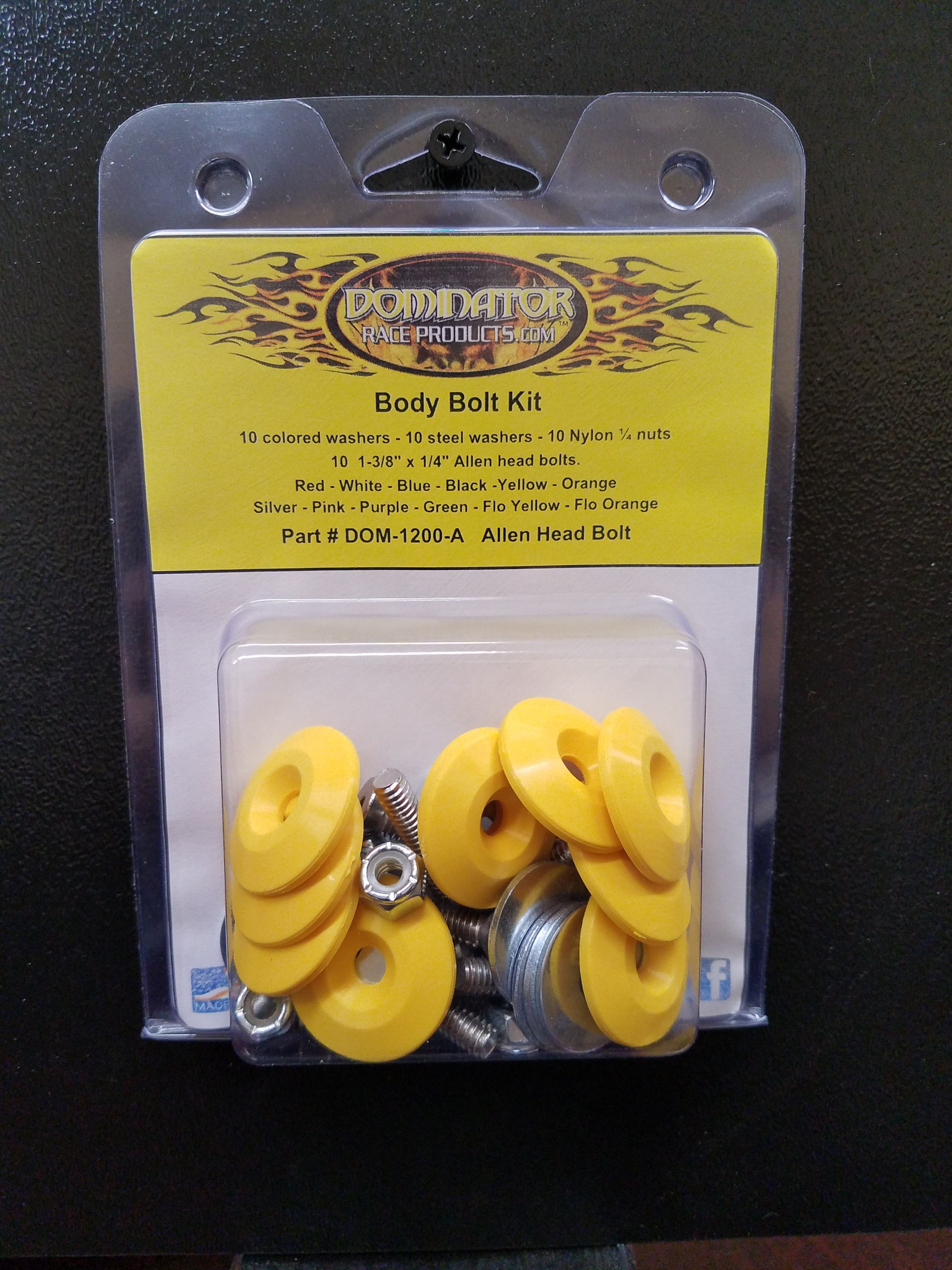 Dominator Race Body Body Bolt Kit Yellow Allen Head