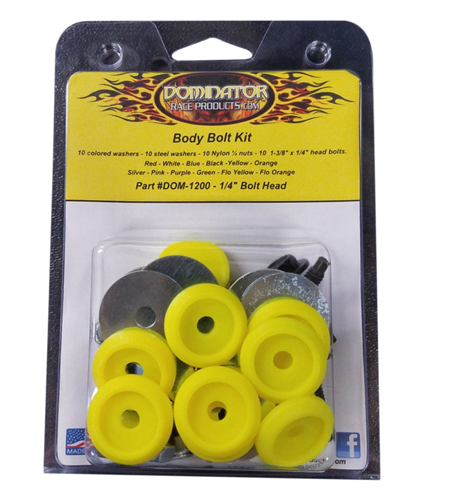 Dominator Race Body Body Bolt Kit Flou Yellow Hex Head