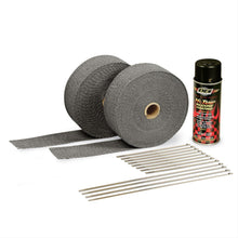 Load image into Gallery viewer, 2in Exhaust Wrap Kit Blk w/Blk Silicone Coating