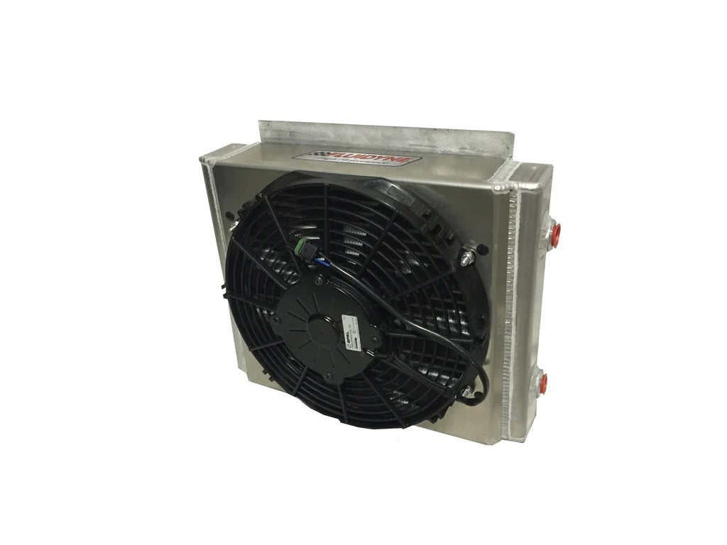 Fluidyne Transmission Cooler w/ Fan Dbl Pass