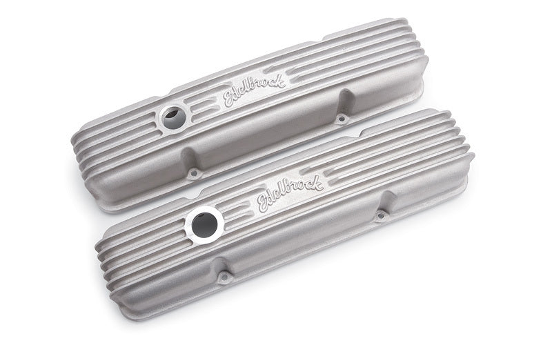 Kit de tapa de válvula Edelbrock Classic Finned SBC 59-86