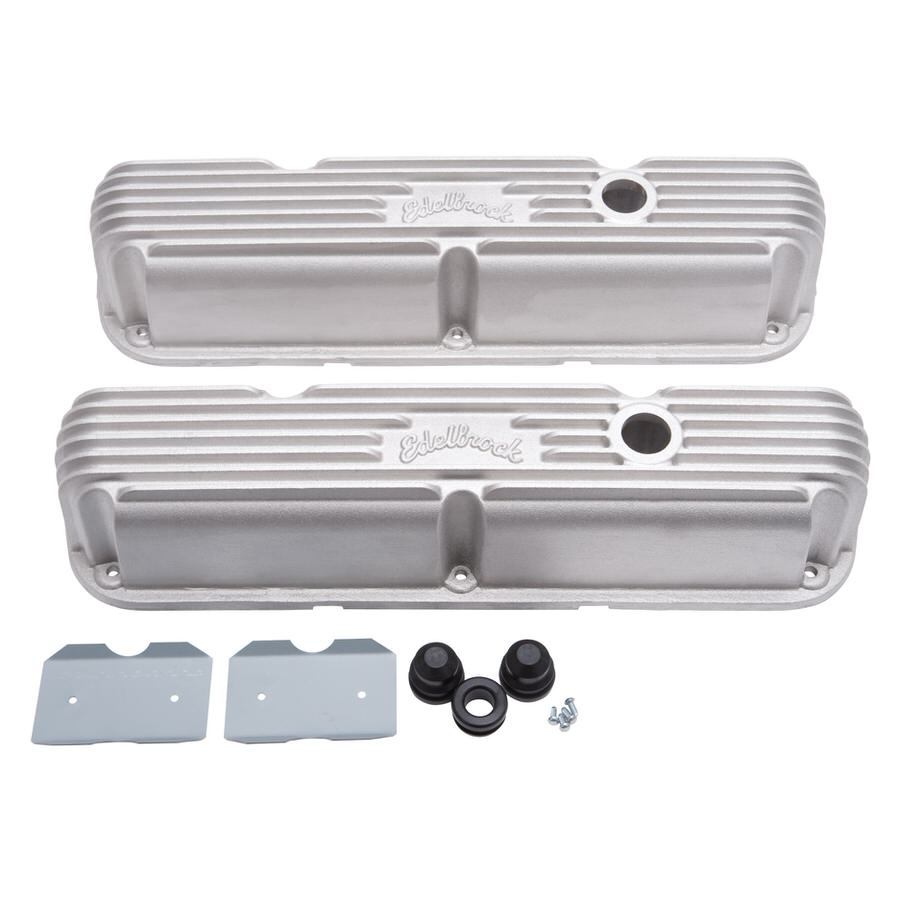 Kit de tapa de válvula Edelbrock Classic Finned SBM LA