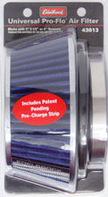 Load image into Gallery viewer, Edelbrock Pro-Flo Air Filter Cone 3.70 Tall Blue/Chrome