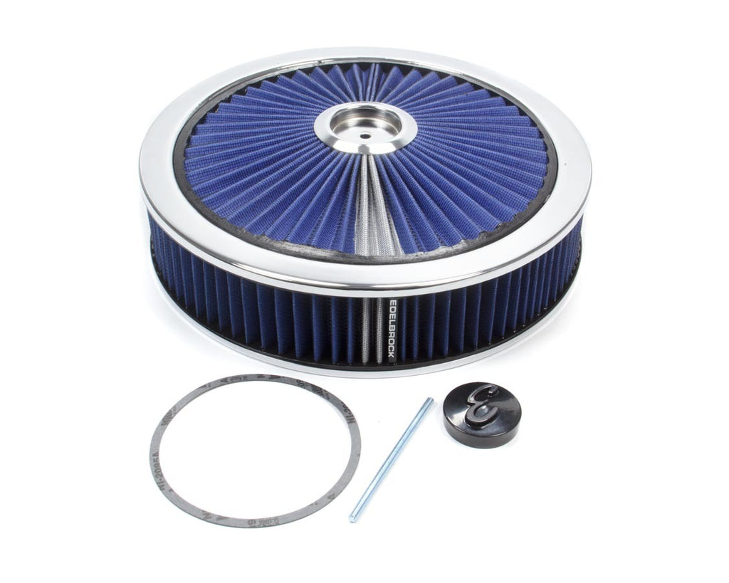 Edelbrock Air Cleaner Kit - 14in Dia. Breathable - Blue