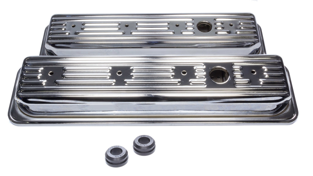 Edelbrock SBC Signature Series Valve Cove Set - Chrome