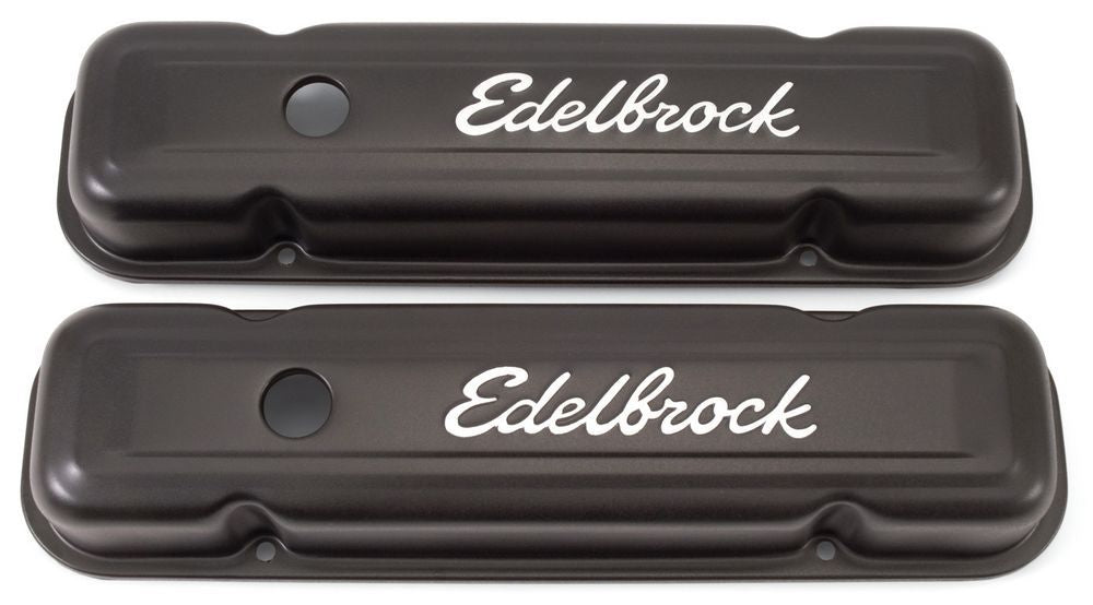 Edelbrock Valve Cover Kit Pontiac V8 Signature Series Blk