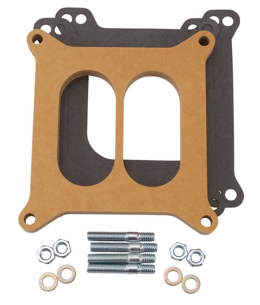 Edelbrock Carburetor Spacer - .5in Divided - Wood