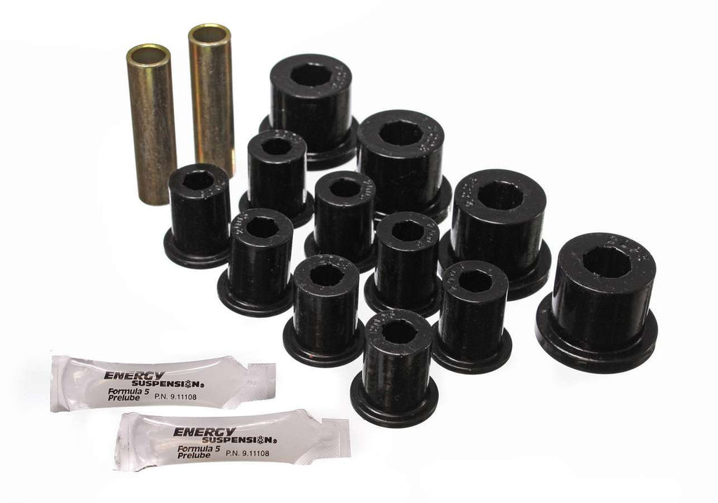 Energy Suspension Leaf Spring Bushing Set; Black; Rear; Performance Polyurethane;