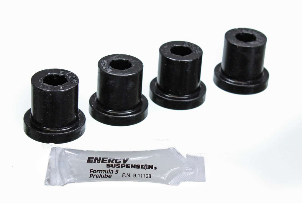 Energy Suspension Shackle Bushing Set; Black; w/Aftermarket Shackles; Performance Polyurethane;