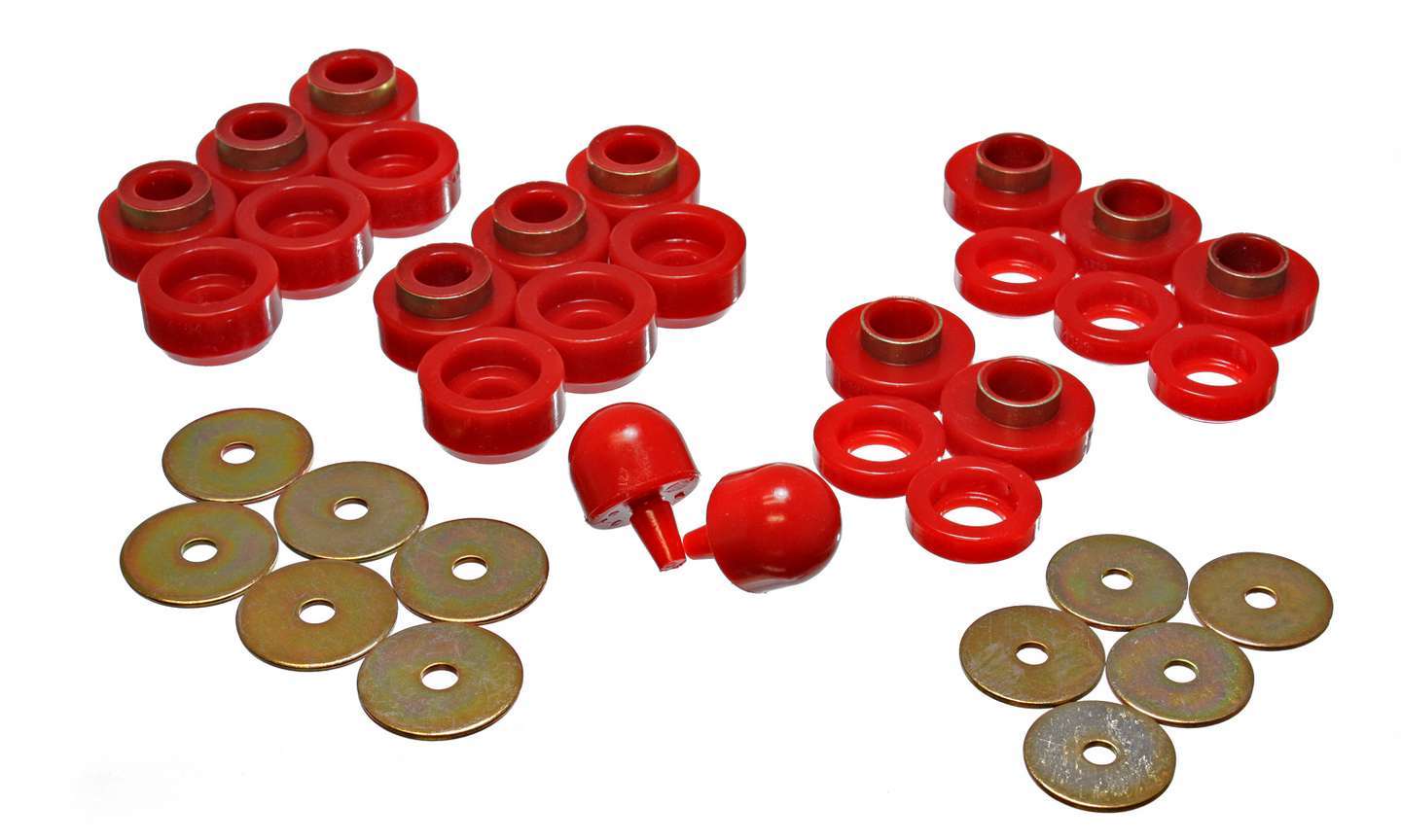 Energy Suspension Body Mount Bushings Jeep Red
