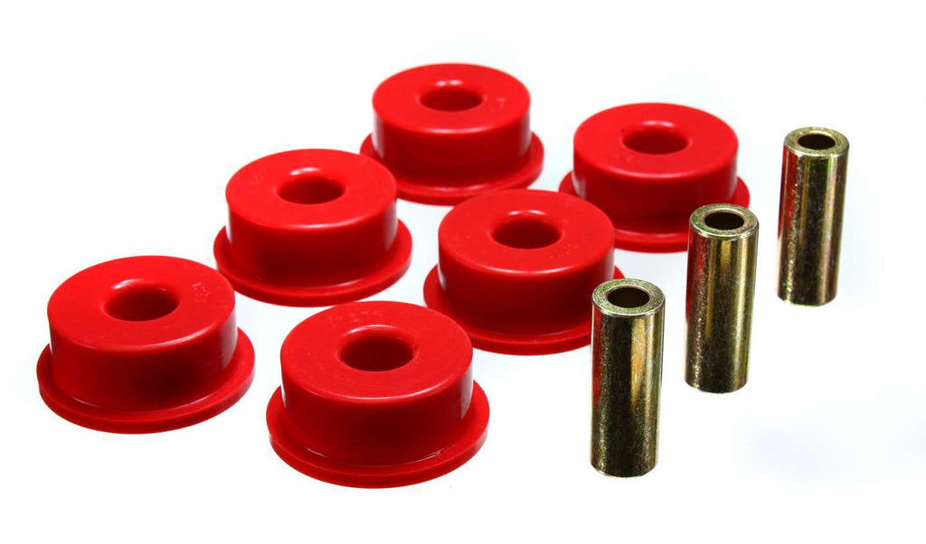 Energy Suspension Differential Carrier Bushing Set; Red; Rear; Performance Polyurethane;