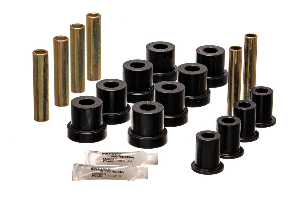 Energy Suspension Leaf Spring Bushing Set; Black; Front; Performance Polyurethane;