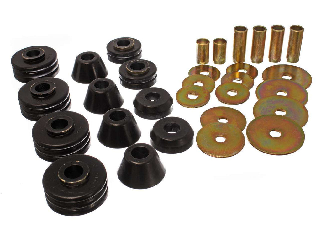 Energy Suspension Body Cab Mount Set; Black; Performance Polyurethane;