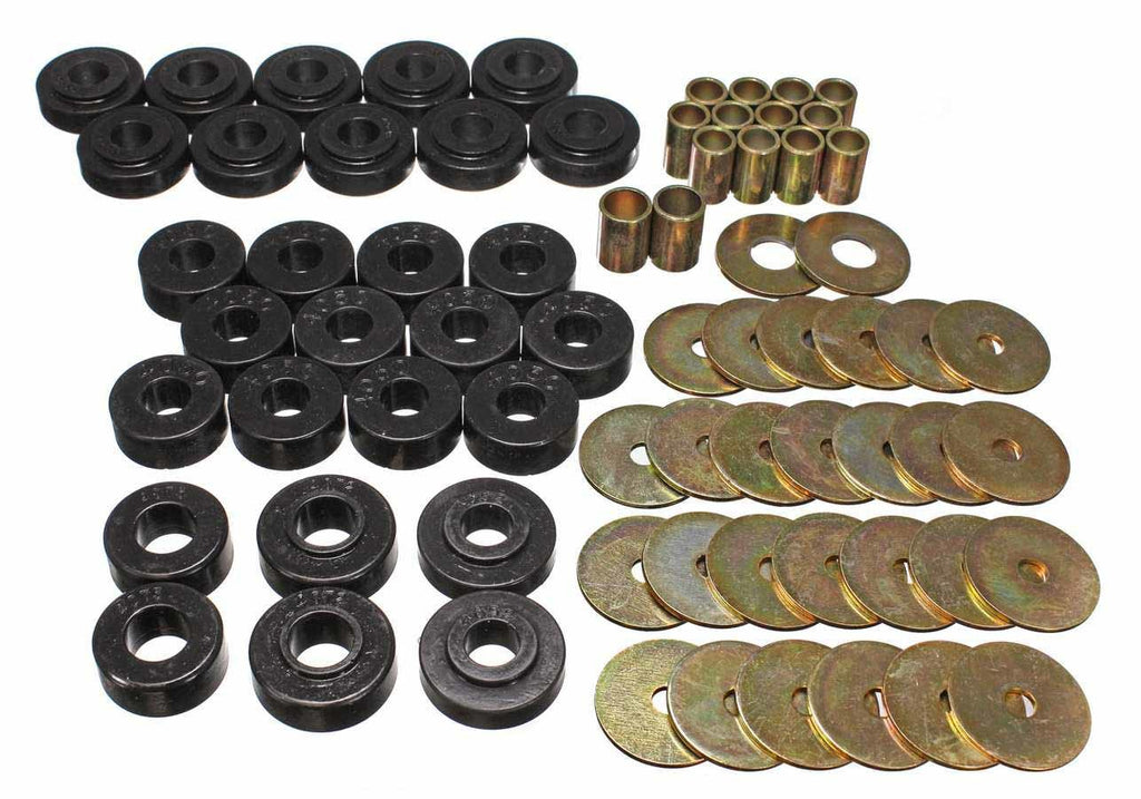 Energy Suspension Body Mount Set; Black; Performance Polyurethane;