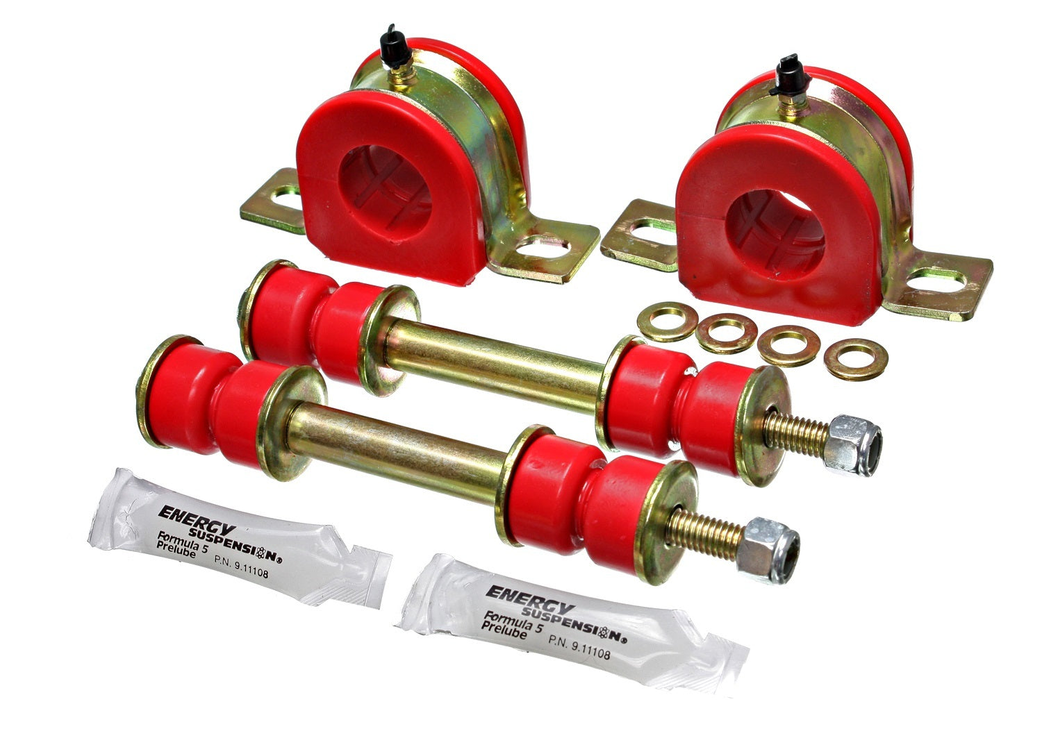 Energy Suspension Hyper-Flex Greaseable Front Sway Bar Bushing Set with End Links 1.25in Red — Fits 1985-2000 GM Fullsize SUV/Truck
